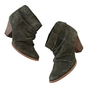 Splendid Olive Suede Slouch Ankle Booties